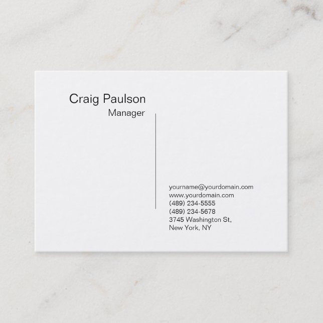 Ausgereifte Business Card für den White Manager Visitenkarte (Vorderseite)