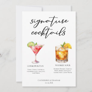Ausgereifte Cocktails-Karte für Hochzeiten Karte