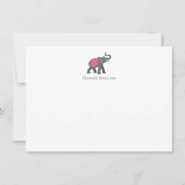 Ausgereifte Elephant Icon-Flachnotiskarte Mitteilungskarte (Vorderseite)