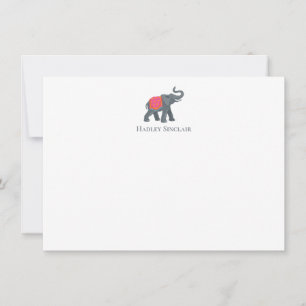 Ausgereifte Elephant Icon-Flachnotiskarte Mitteilungskarte