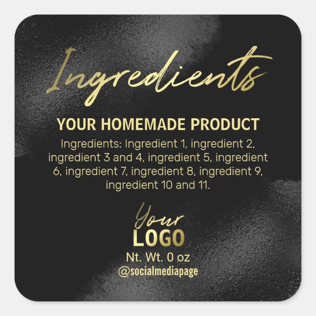 Ausgereifte Etiketten mit schwarzen und goldenen Z Quadratischer Aufkleber (Vorderseite)