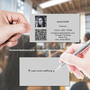 Ausgereifte Foto QR Code Persönliche Nachricht Gra Visitenkarte
