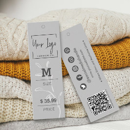 Ausgereifte Gray Leaf Social QR Apparel Tags