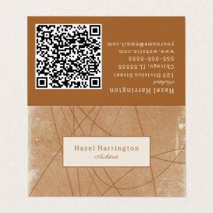 Ausgereifte Grunge QR Code Business Card geklappt Visitenkarten