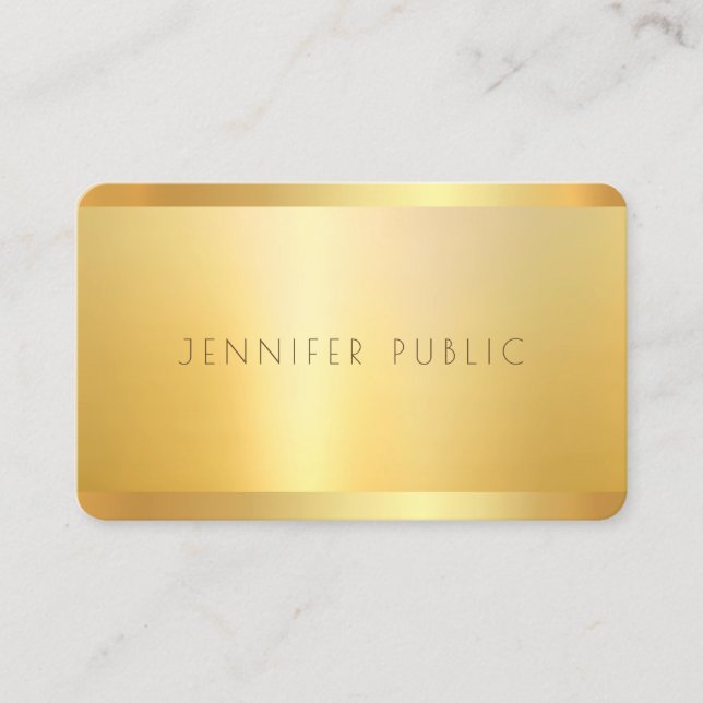 Ausgereifte Imitate Gold Beruflich Template Chic Visitenkarte (Vorderseite)