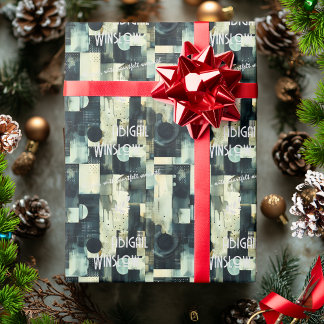 Ausgereifte Personalisierte Silberschwarz-Geschenk Geschenkpapier