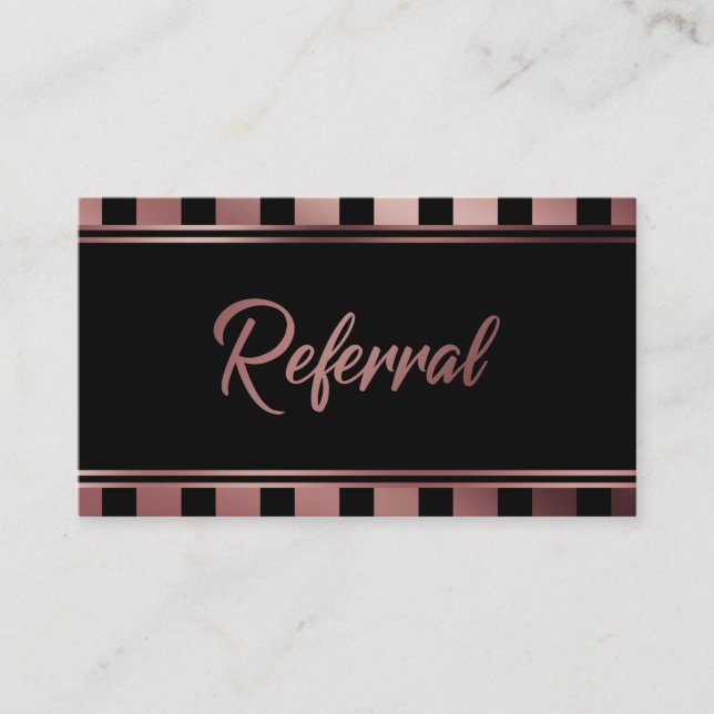 Ausgereifte Rose Gold und Black Referral Card (Vorderseite)