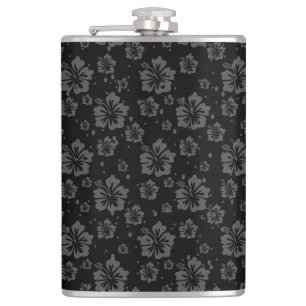 Ausgereifte Schlichte schwarze Mute Floral Flachmann