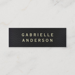 Ausgereifte schwarze Imitate Leather Fett Text Mini Visitenkarte