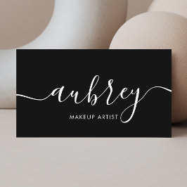 Ausgereifte Script Calligrafy Minimal Black Visitenkarte