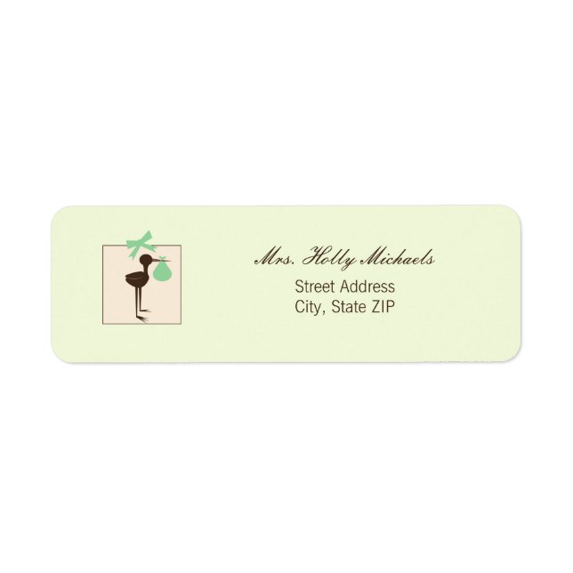 Ausgereifte Stork Green & Brown Baby Dusche (Vorne)