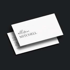 Ausgereifte trendy Girly Script Minimal White Visitenkarte