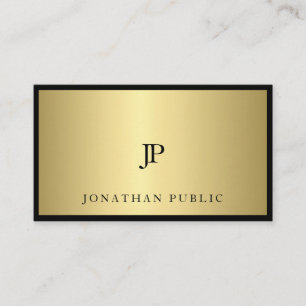 Ausgereifter Black Gold Monogram Glam Modernes Fin Visitenkarte