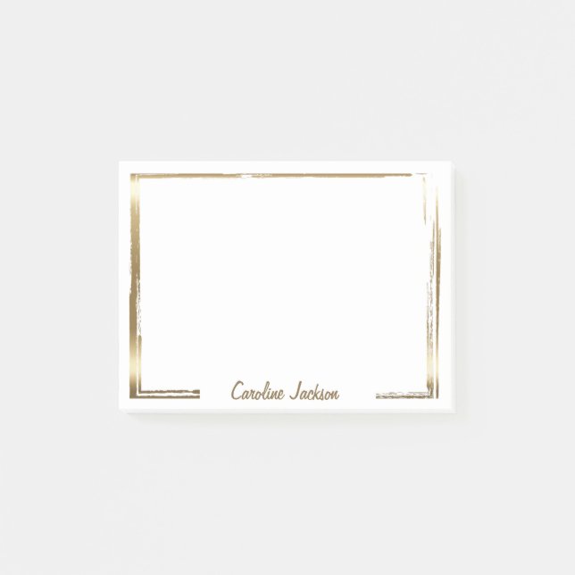 Ausgereifter Goldrahmen personalisiert Post-it Klebezettel (Vorderseite)