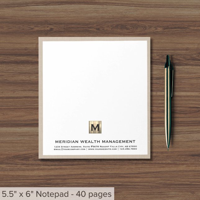 Ausgereiftes Mongram Financial Notepad Notizblock (Von Creator hochgeladen)