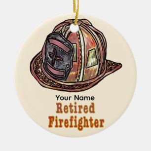 Ausgeschiedener Feuerwehrmann Keramik Ornament