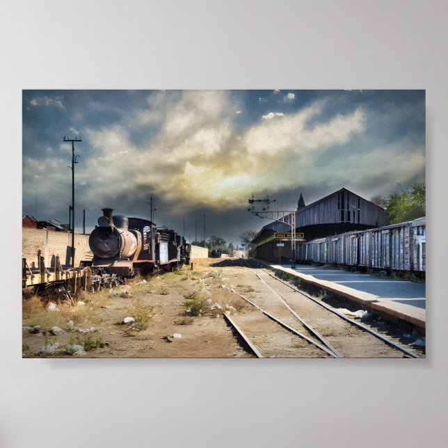 Ausgesetztes Bahnhofsplakat Poster (Vorne)