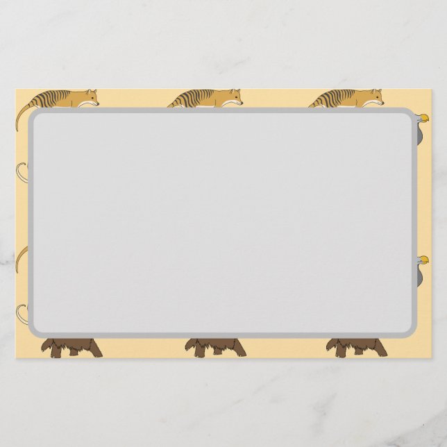 Ausgestorbene Tiere  Briefpapier (Vorderseite)