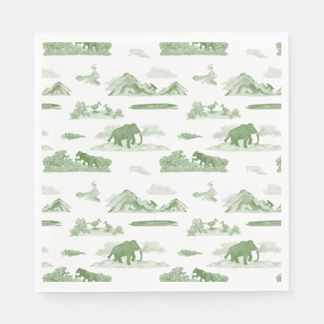Ausgestorbene Tiertoile Napkins Serviette (Vorderseite)