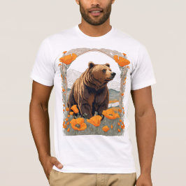 Ausgestorbener Bär aus Kalifornien unter Pflaumen T-Shirt