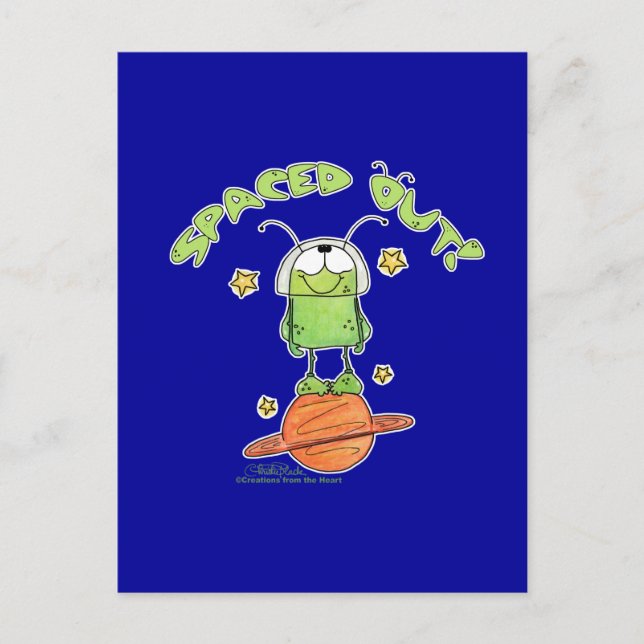 Ausgeteilte Alien Postkarte (Vorderseite)