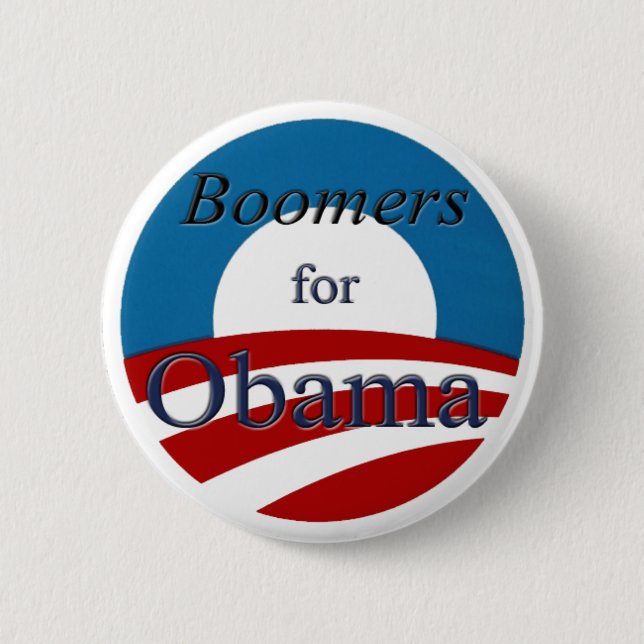 Ausgewachsene männliche Kängurus für Obama - Knopf Button (Vorderseite)