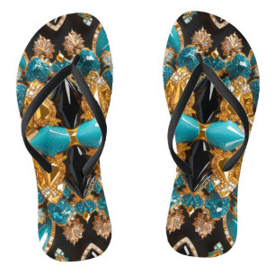 Ausgewachsene Slim-Straps mit Bahamas-Farben Flip Flops