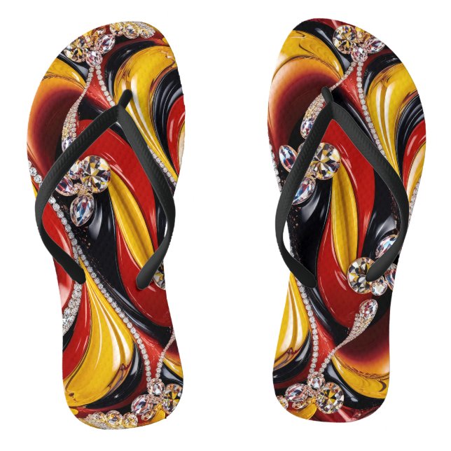 Ausgewachsene Slim-Streifen mit belgischen Farben Flip Flops (Fußbett)
