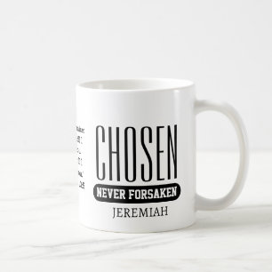AUSGEWÄHLT NIEMALS VERLASSEN Personalisiert Christ Kaffeetasse