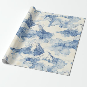 Ausgewogene Blaue Weiße Berge Schnee Geschenkpapier
