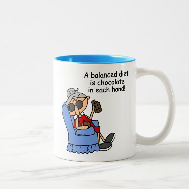 ausgewogene Chocolate Diät Zweifarbige Tasse (Rechts)
