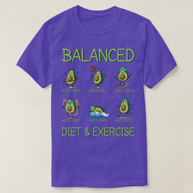 Ausgewogene Ernährung und Bewegung T-Shirt (Design vorne)