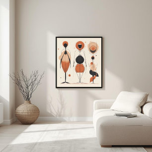 Ausgewogene Natur – Botanische feminine Kunstwerke Poster