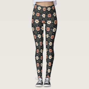 Ausgewogene zeitgenössische Blumenraster Leggings