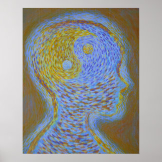 Ausgewogener Geist Lila und Gold Poster