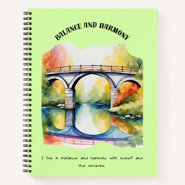 AUSGEWOGENHEIT UND HARMONIE NOTIZBUCH (Vorderseite)