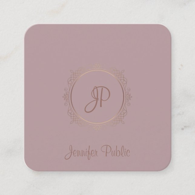 Ausgezeichnete Design-Kalligrafie-Skriptname Moder Quadratische Visitenkarte (Vorderseite)