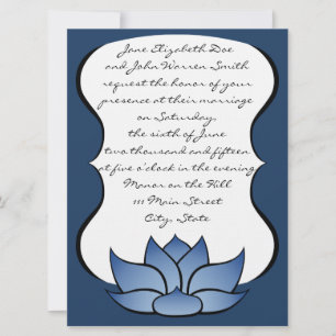 Ausgezeichnete Lotus-Hochzeitseinladung in Blau Einladung