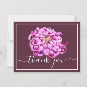 Ausgezeichnete rosa dekorative Chrysantheme Danke Postkarte