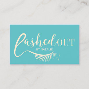 Ausgezogener Eyelash Makeust Aquamarin & Gold Visitenkarte