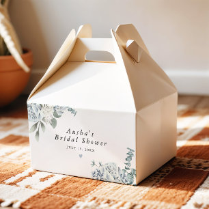 AUSHA Dusty Blue Floral Boy Baby Dusche Geschenkschachtel