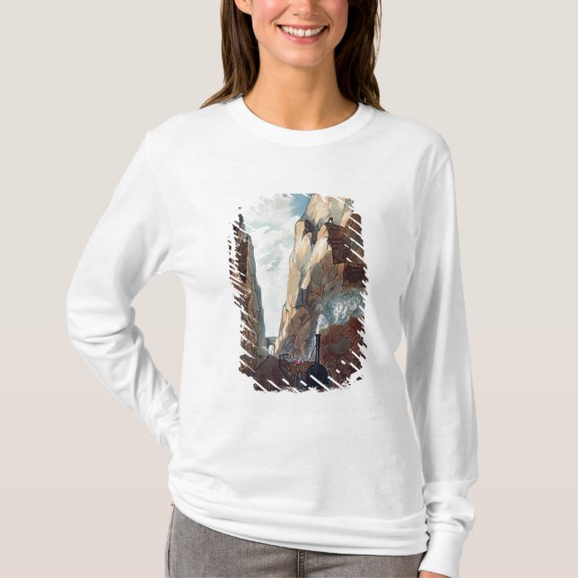 Aushöhlung des olivgrünen Bergs, Meilen von T-Shirt (Vorderseite)