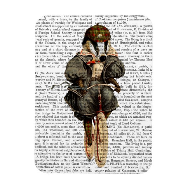 Auskleidung auf Vintagem Fahrrad Magnet (Vertikal)