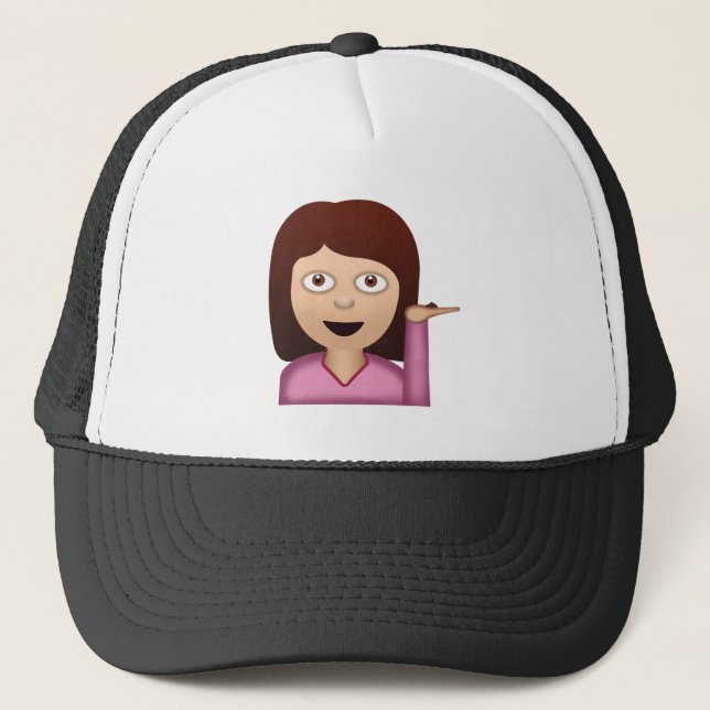Auskunfts-Person Emoji Truckerkappe (Vorderseite)