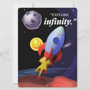 AUSLÄNDER, UNIVERSUM, RAKETENSCHIFF, PLANET UND AS FEIERTAGSKARTE
