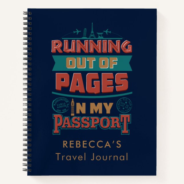 Auslaufen des "Vacation Travel Journal" Notizbuch (Vorderseite)