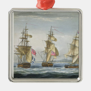 Auslieferung des Forts von Tamatave, graviert Silbernes Ornament