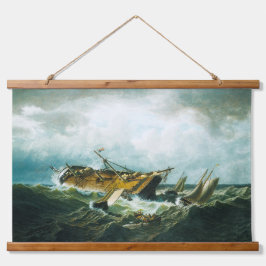 Auslieferung von Nantucket-Tapestry Wandteppich Mit Holzrahmen