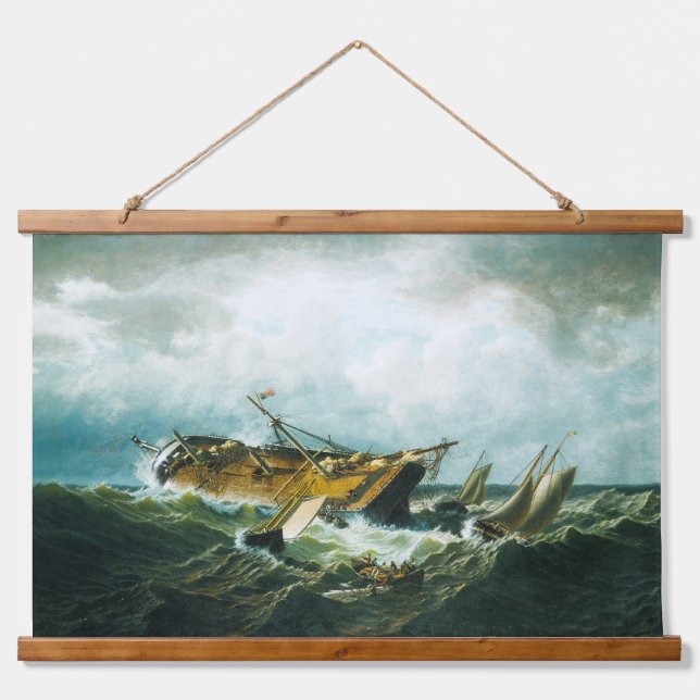 Auslieferung von Nantucket-Tapestry Wandteppich Mit Holzrahmen (Vorne)