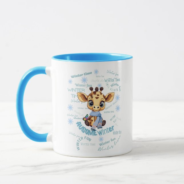 AUsome Winter Giraffe – Cute Autism Awareness  Tasse (Links)